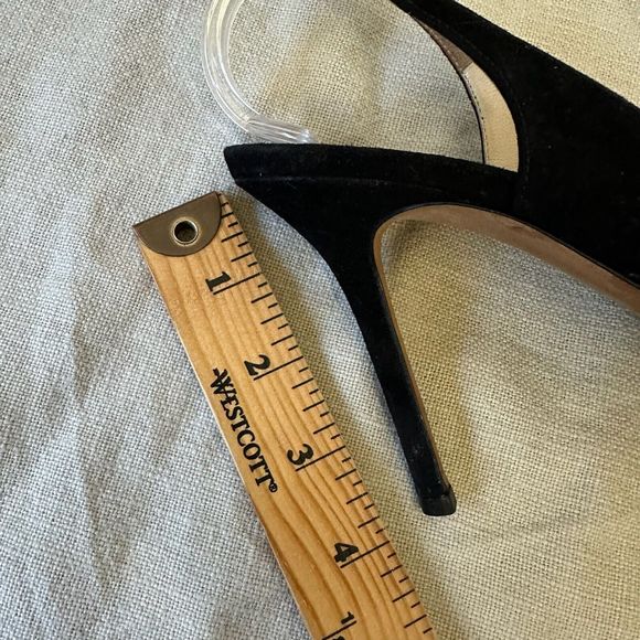 JIMMY CHOO LONDON Black Suede Nova Slingback Sandals Peep Toe - Picture 11 of 11